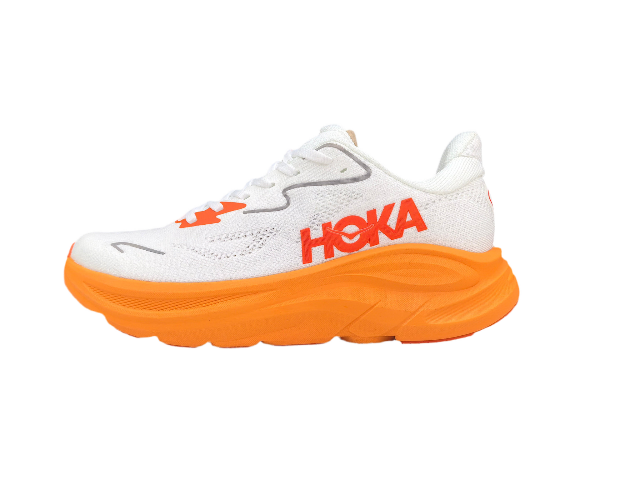 Hoka White & Orange