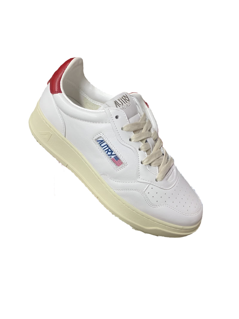 Autry Medalist Low - White & Red
